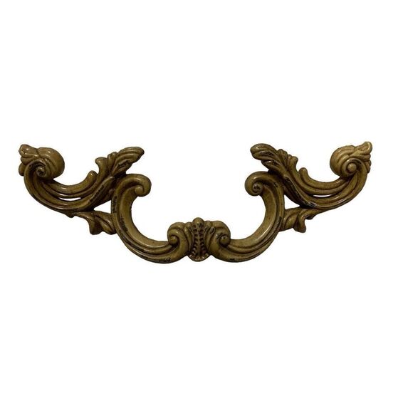 Vintage French Provincial Drawer Pull Painted Metal Curved - Picture 1 of 10
